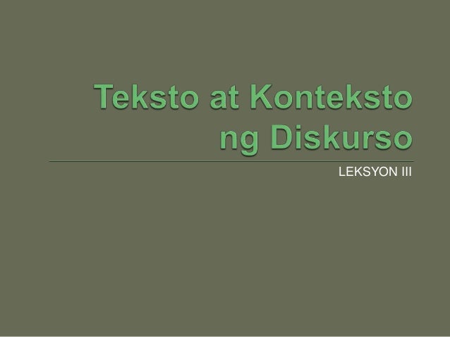 mga teorya ng diskurso mga pagdulog o teorya ng diskurso